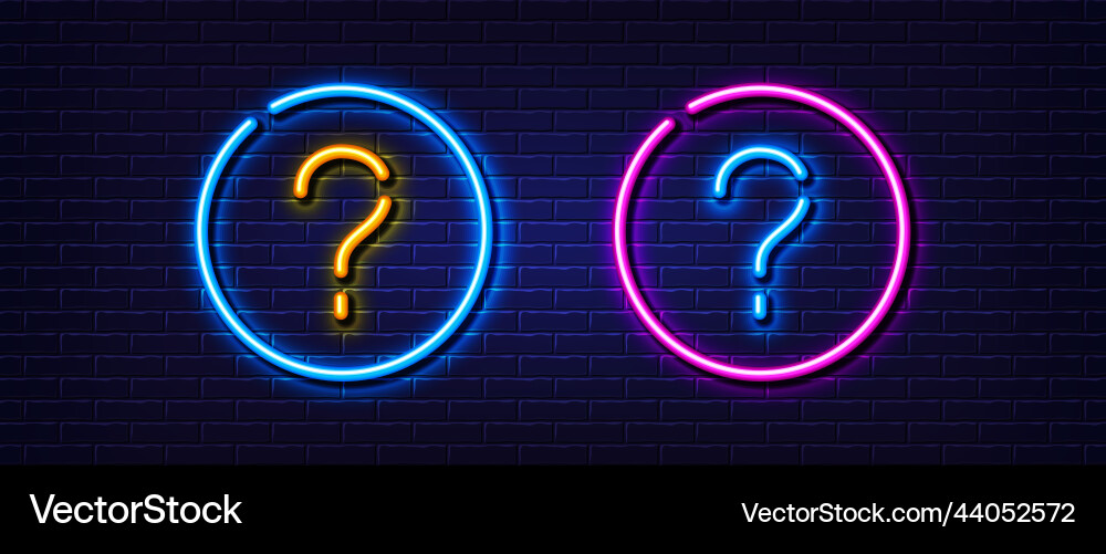 Question mark icon faq line typography character Question mark icon faq line typography character vector image