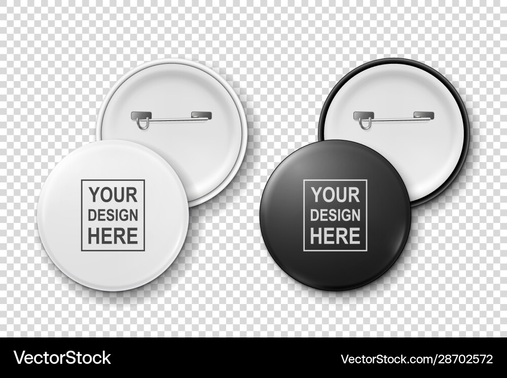 Realistic Button Badge Set vector image