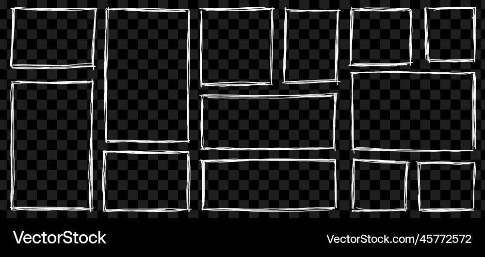 Rectangle frame line square shape outline on hand Rectangle frame line square shape outline on hand vector image