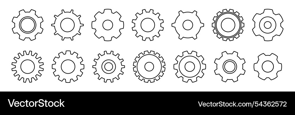Rotating machine parts with teeth or cogs gears Rotating machine parts with teeth or cogs gears vector image