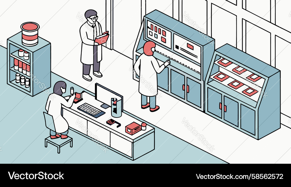 Scientists in a Research Lab Vector Image