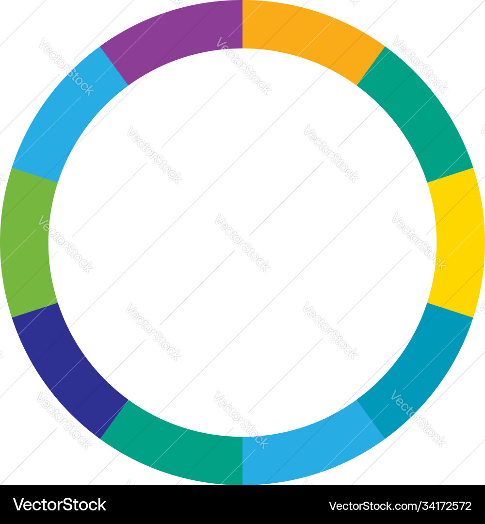 Segmented circles from 2 to 20 parts circular Segmented circles from 2 to 20 parts circular vector image