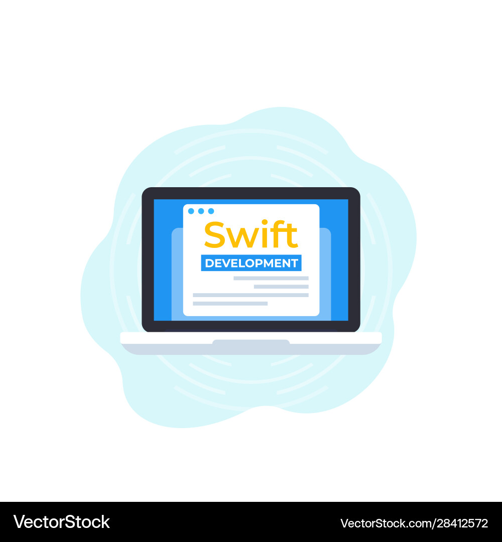 Swift development icon with laptop vector image