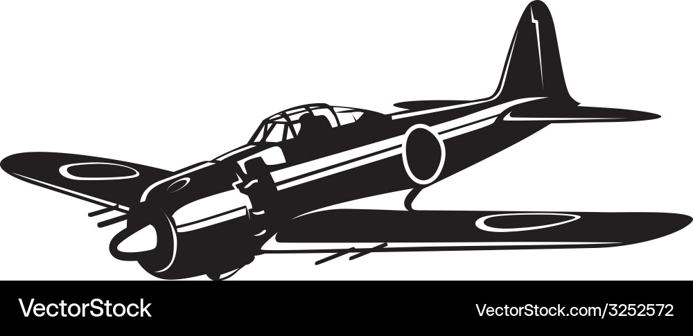 World War II Zero Fighter Vector Image