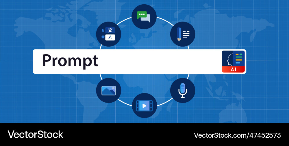 AI Prompt Input & Query Generation vector image