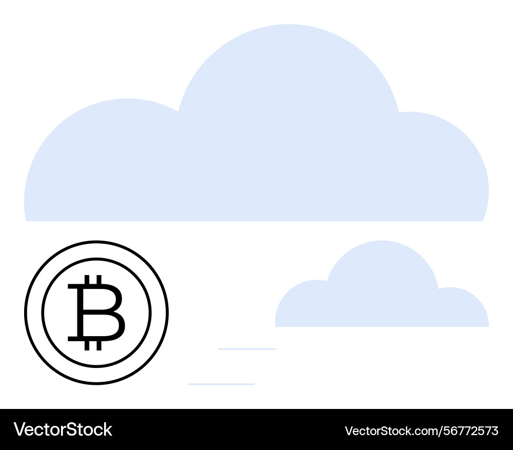 Bitcoin and cloud computing concept Bitcoin and cloud computing concept vector image