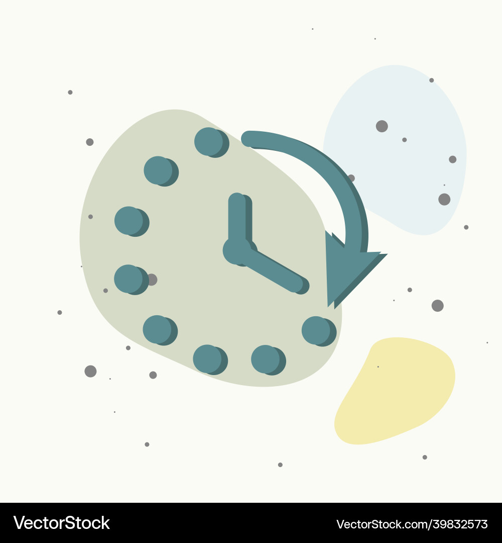 Clock icon symbol countdown on multicolored Clock icon symbol countdown on multicolored Vector Image