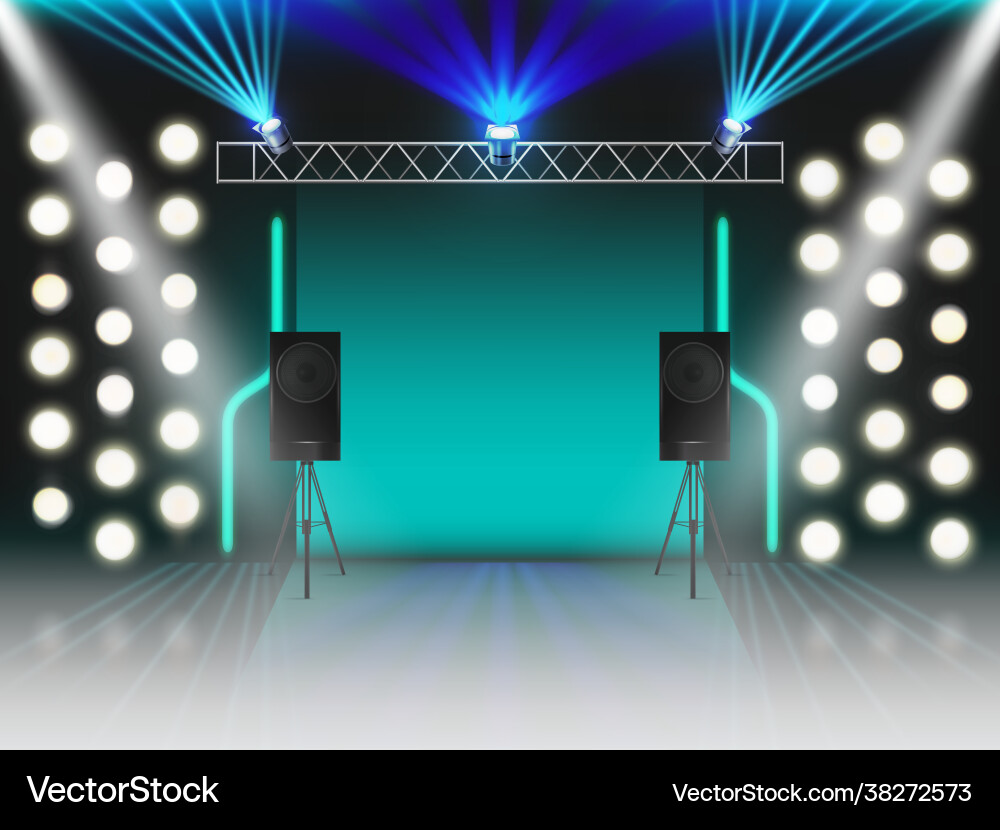 Empty stage with illumination and dynamics scene Vector Image