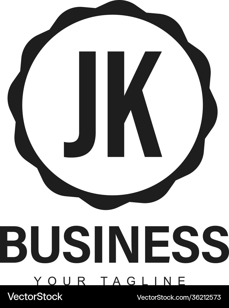 Jk initial a logo design with abstract style vector image