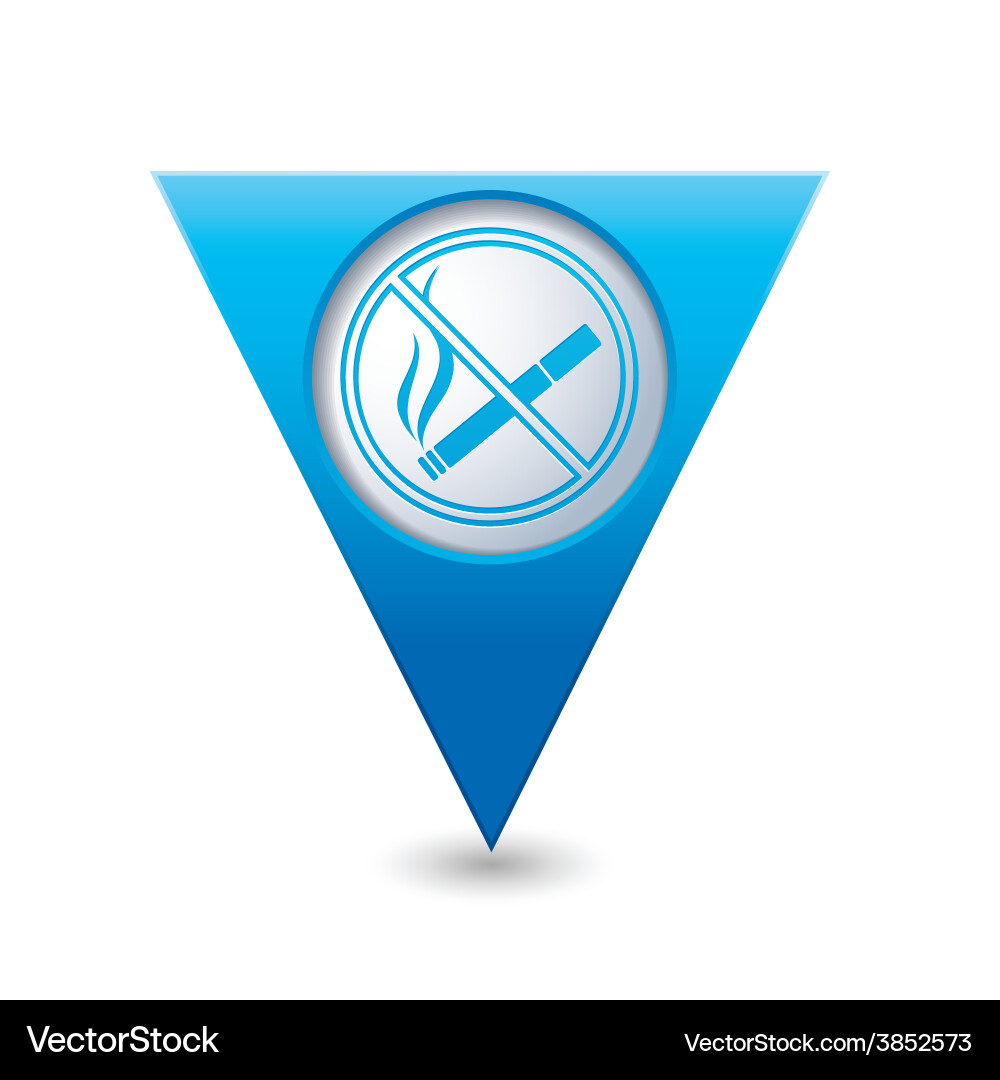 No smoking blue triangular map pointer vector image