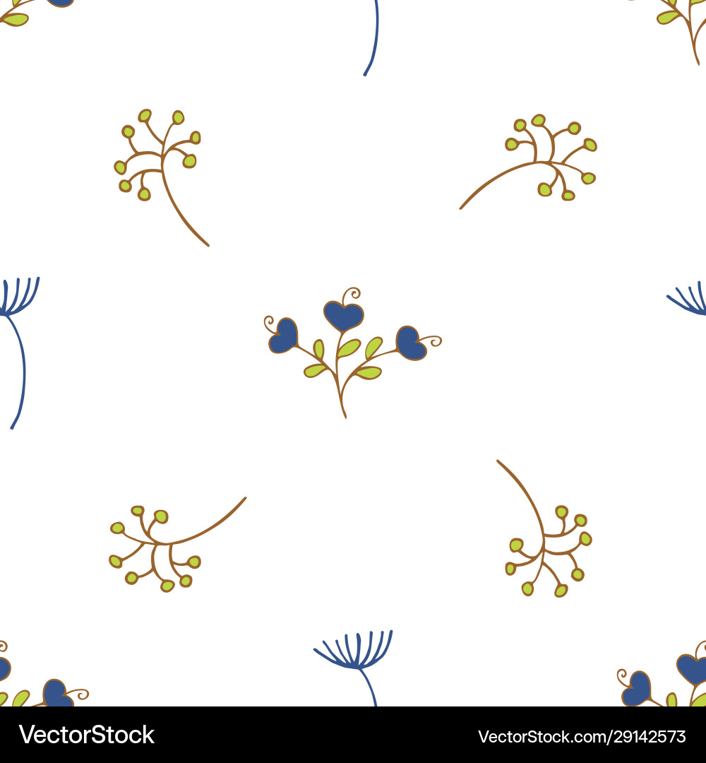 Seamless pattern with spring and summer twigs Seamless pattern with spring and summer twigs vector image