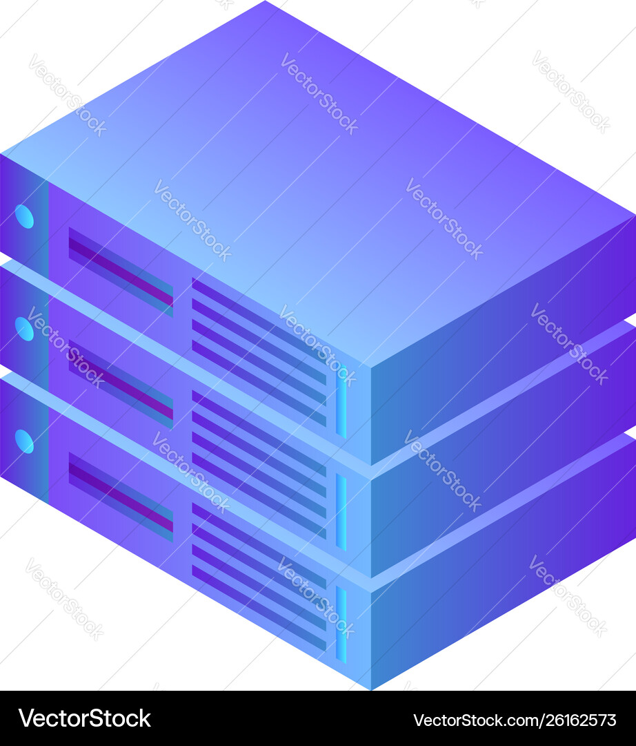 Server icon isometric style Server icon isometric style vector image