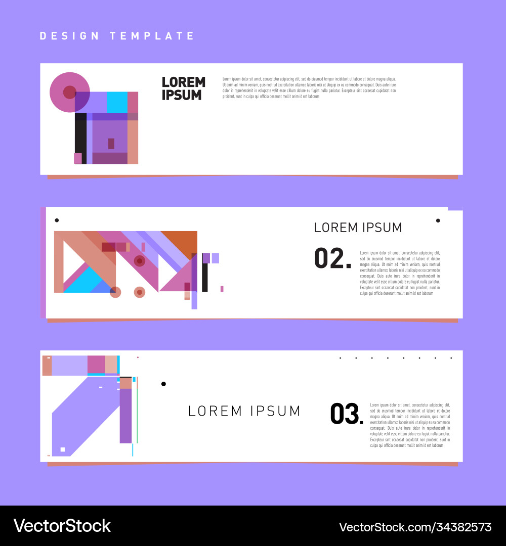 Set abstract banner web design template retro Set abstract banner web design template retro Vector Image