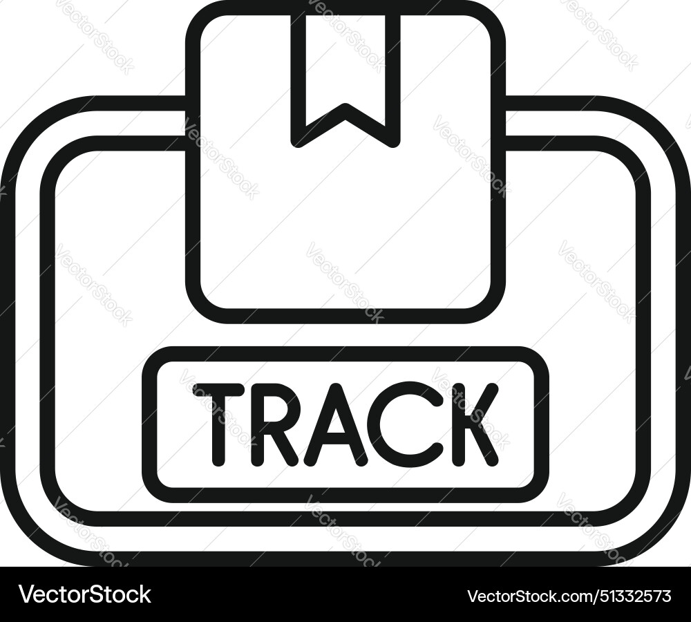 Simple line art of a track icon representing Simple line art of a track icon representing vector image