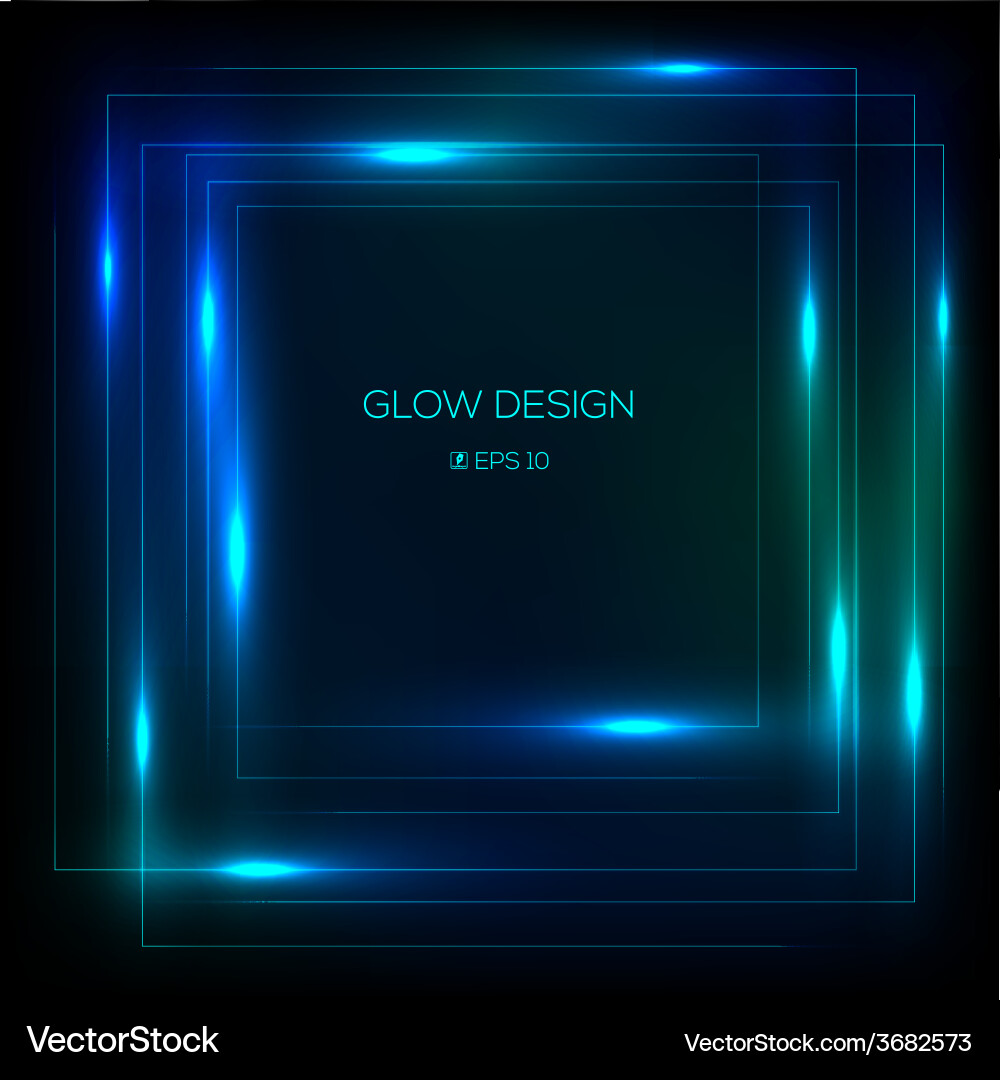 Tech design glowing frame vector image