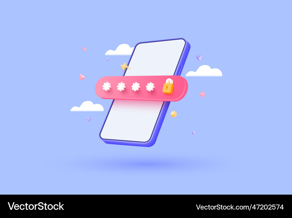 3D Password Verification Concept vector image
