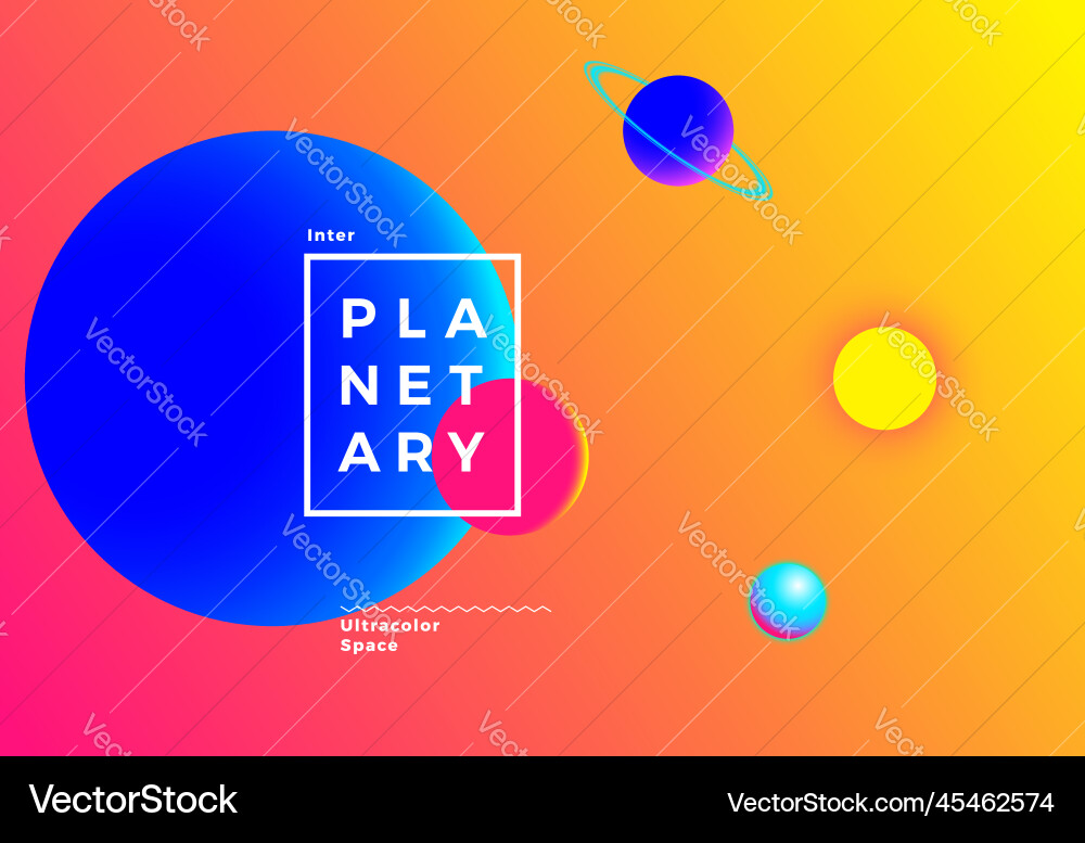 Abstract background with planets in space Vector Image