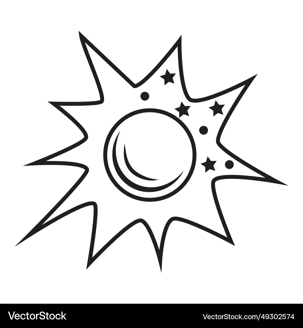 Abstract doodle-style sun black outline Abstract doodle-style sun black outline vector image