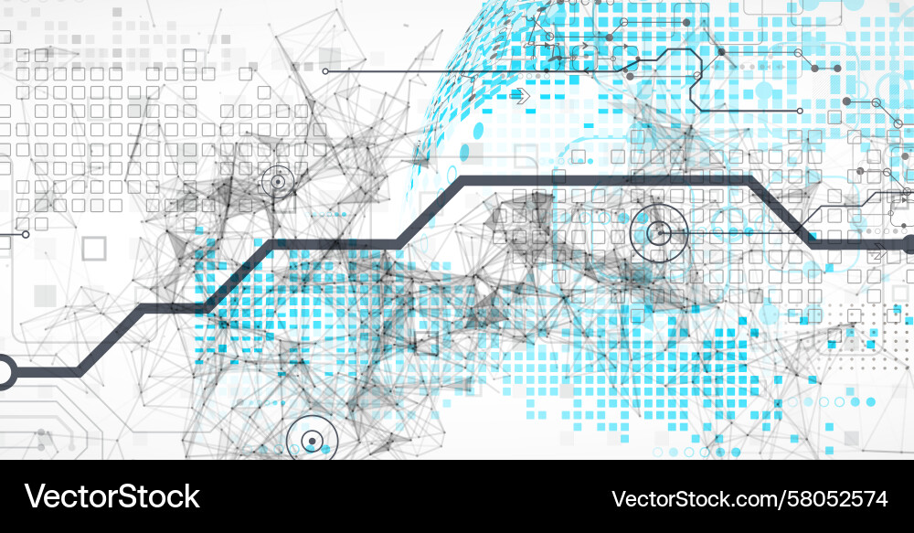 Abstract Tech Blueprint Vector Image