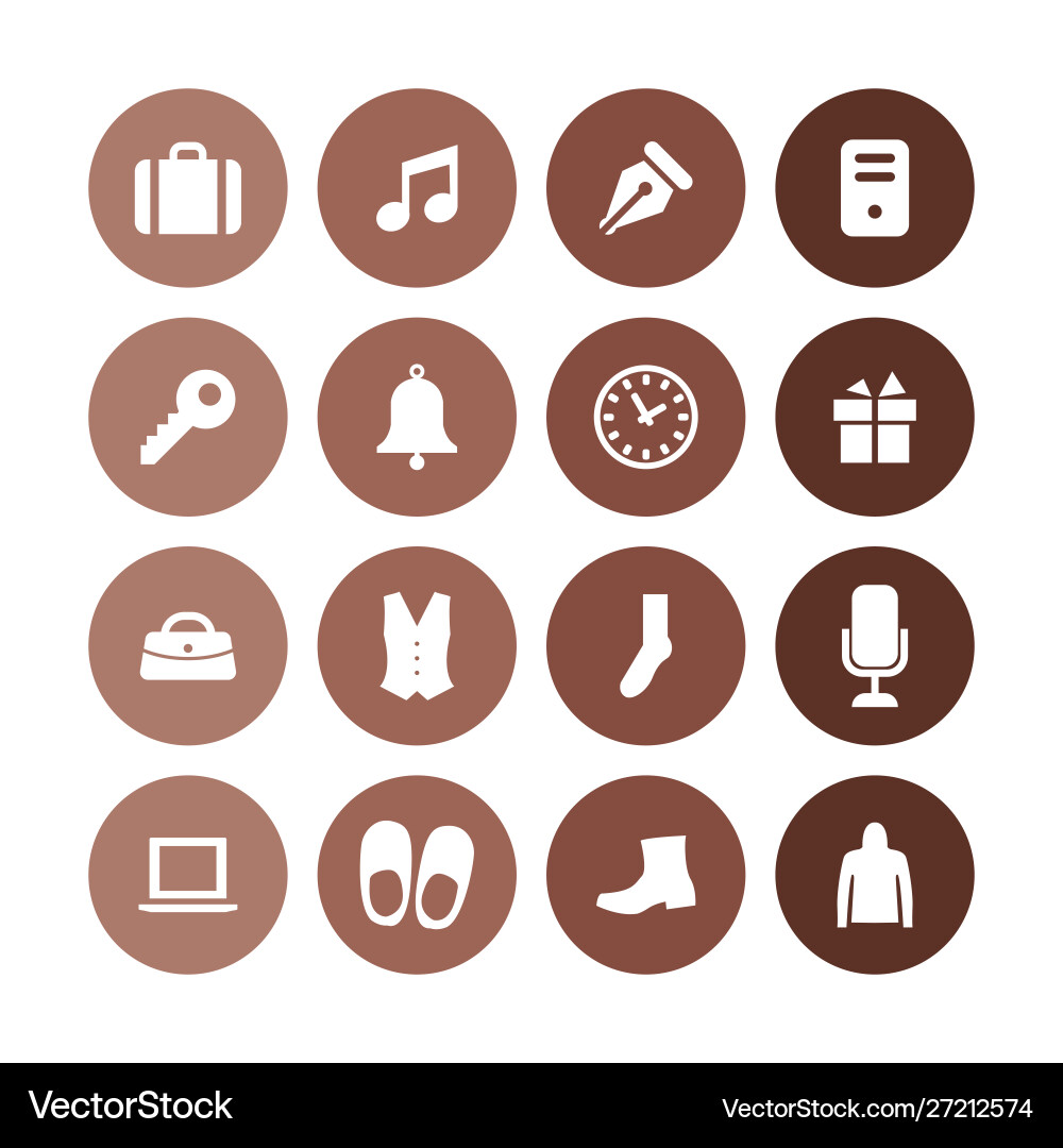 Accessories icons universal set for web and ui vector image