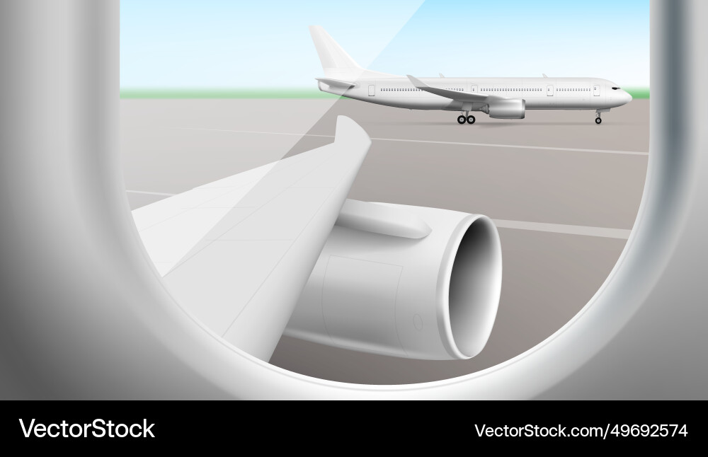 Airport Window View - Empty Terminal Vector Image