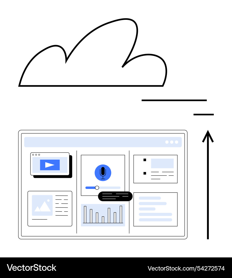 Cloud computing and data synchronization workflow Cloud computing and data synchronization workflow Vector Image