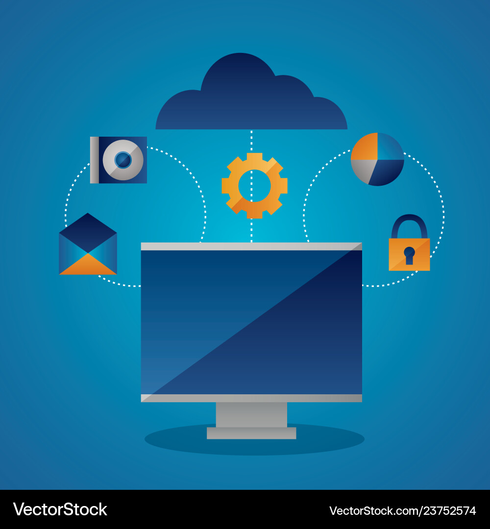 Cloud computing concept vector image