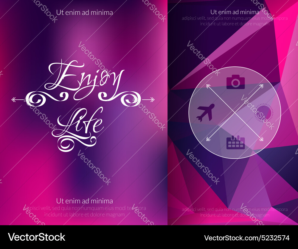 Colored abstract triangle and blurred background Vector Image
