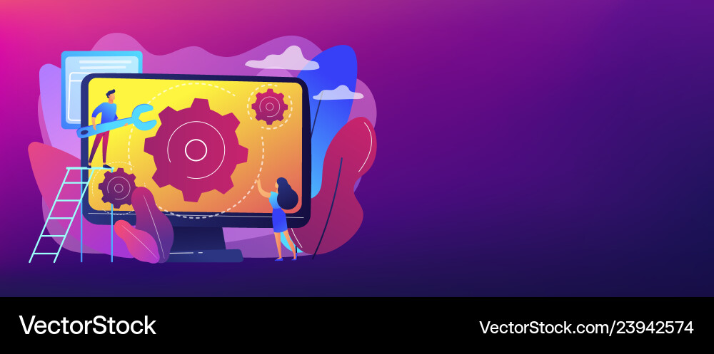 Computer service concept banner header Computer service concept banner header vector image