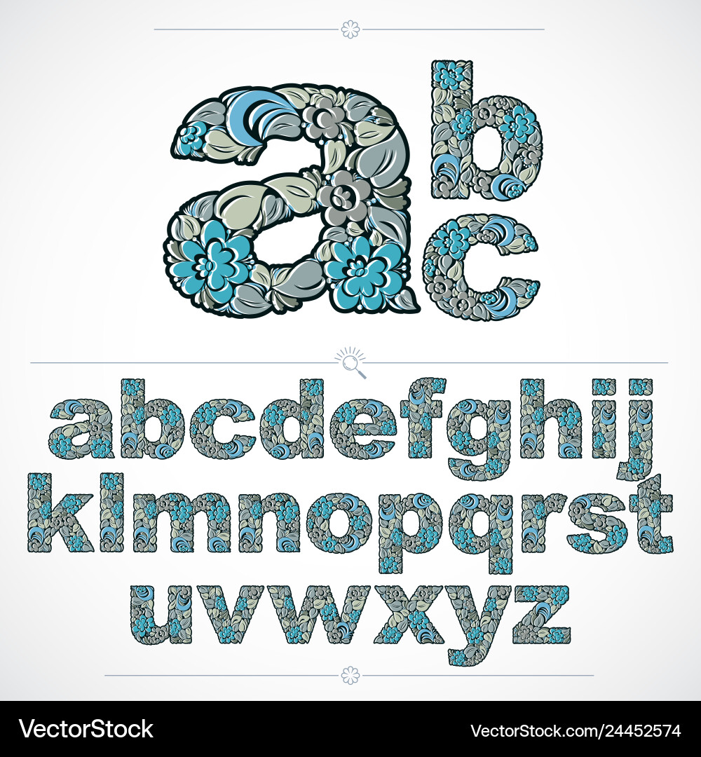 Ecology style flowery font typeset made using Ecology style flowery font typeset made using vector image
