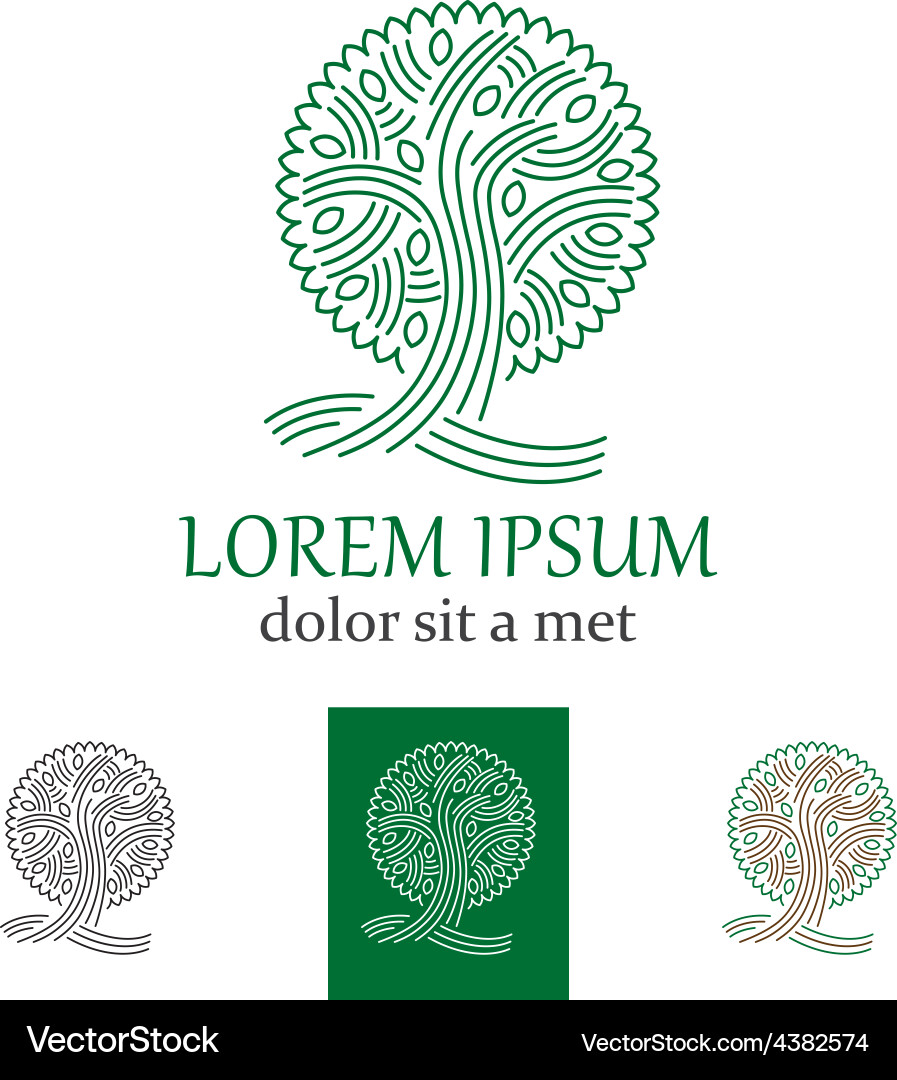 Elegant Tree Logo Royalty Free Vector Image - VectorStock