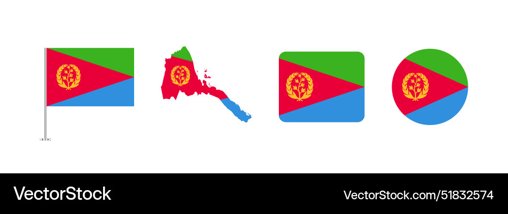 Eritrea flag set vector image
