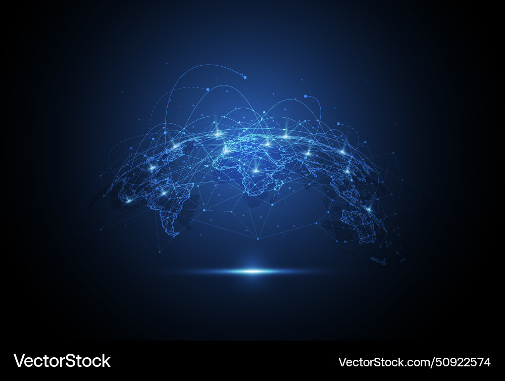 Global network connection world map point Vector Image