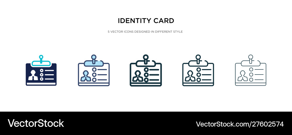 Identity card icon in different style two Identity card icon in different style two vector image