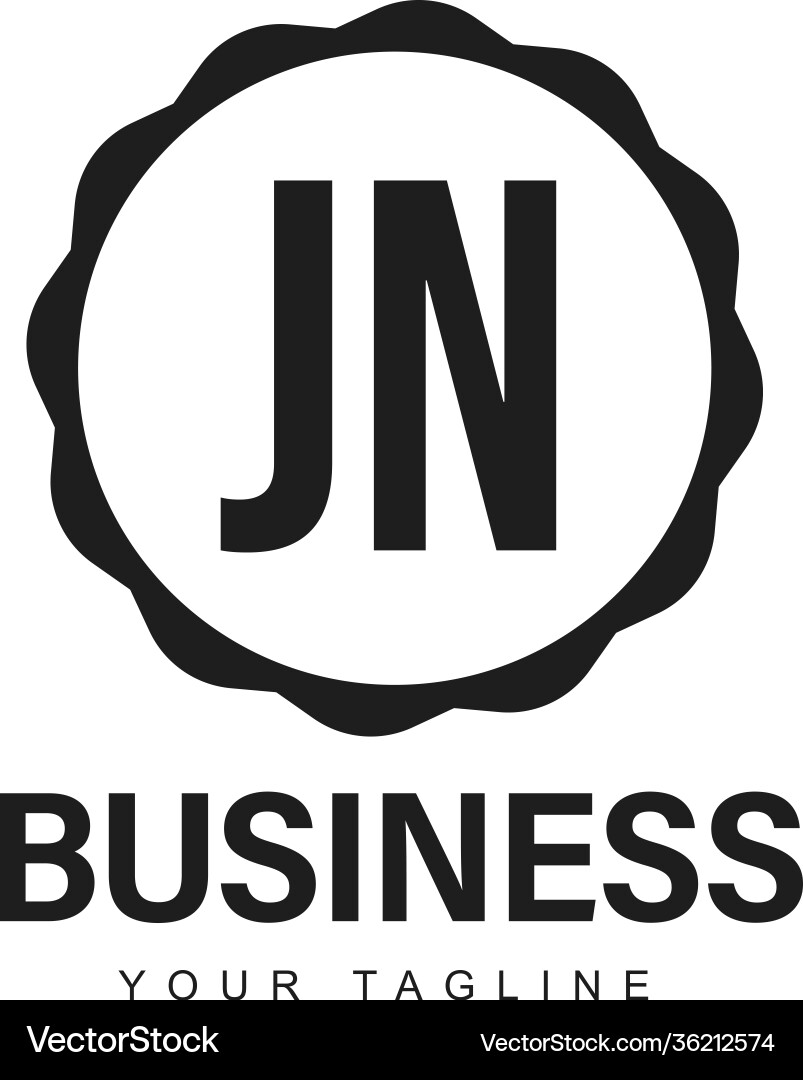 Jn initial a logo design with abstract style Jn initial a logo design with abstract style Vector Image