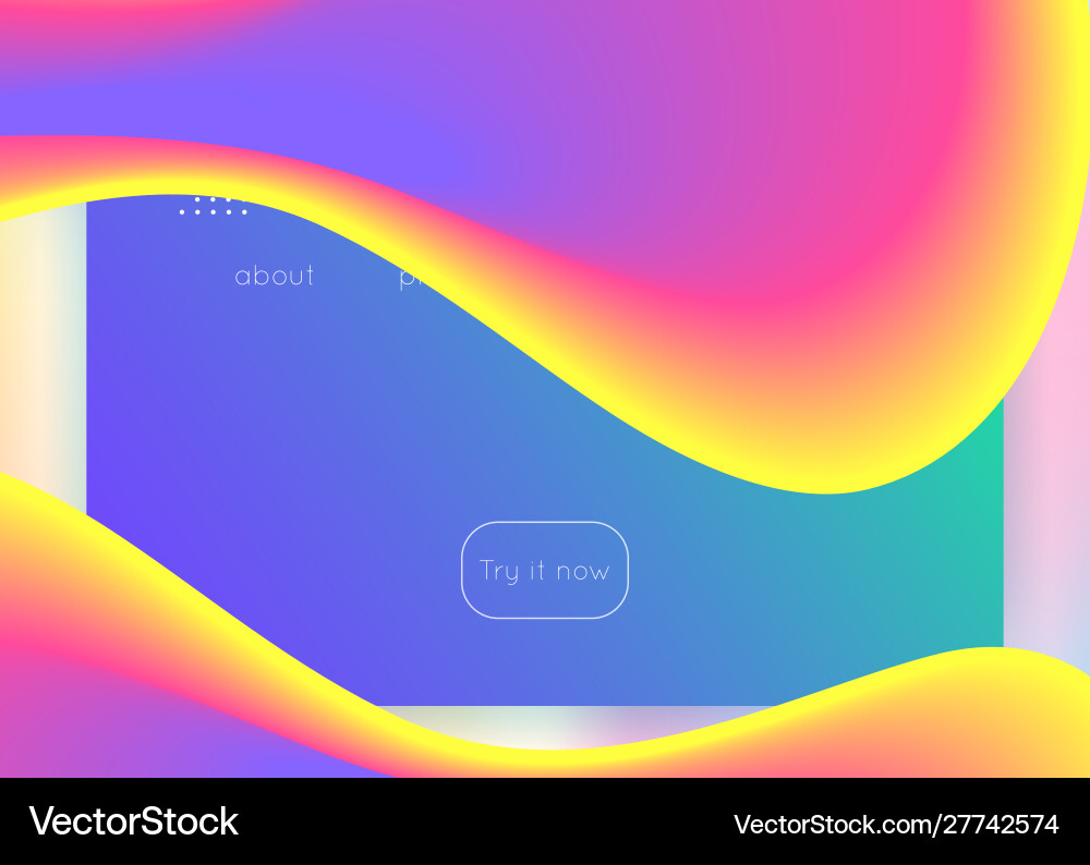 Landing page with liquid dynamic elements vector image