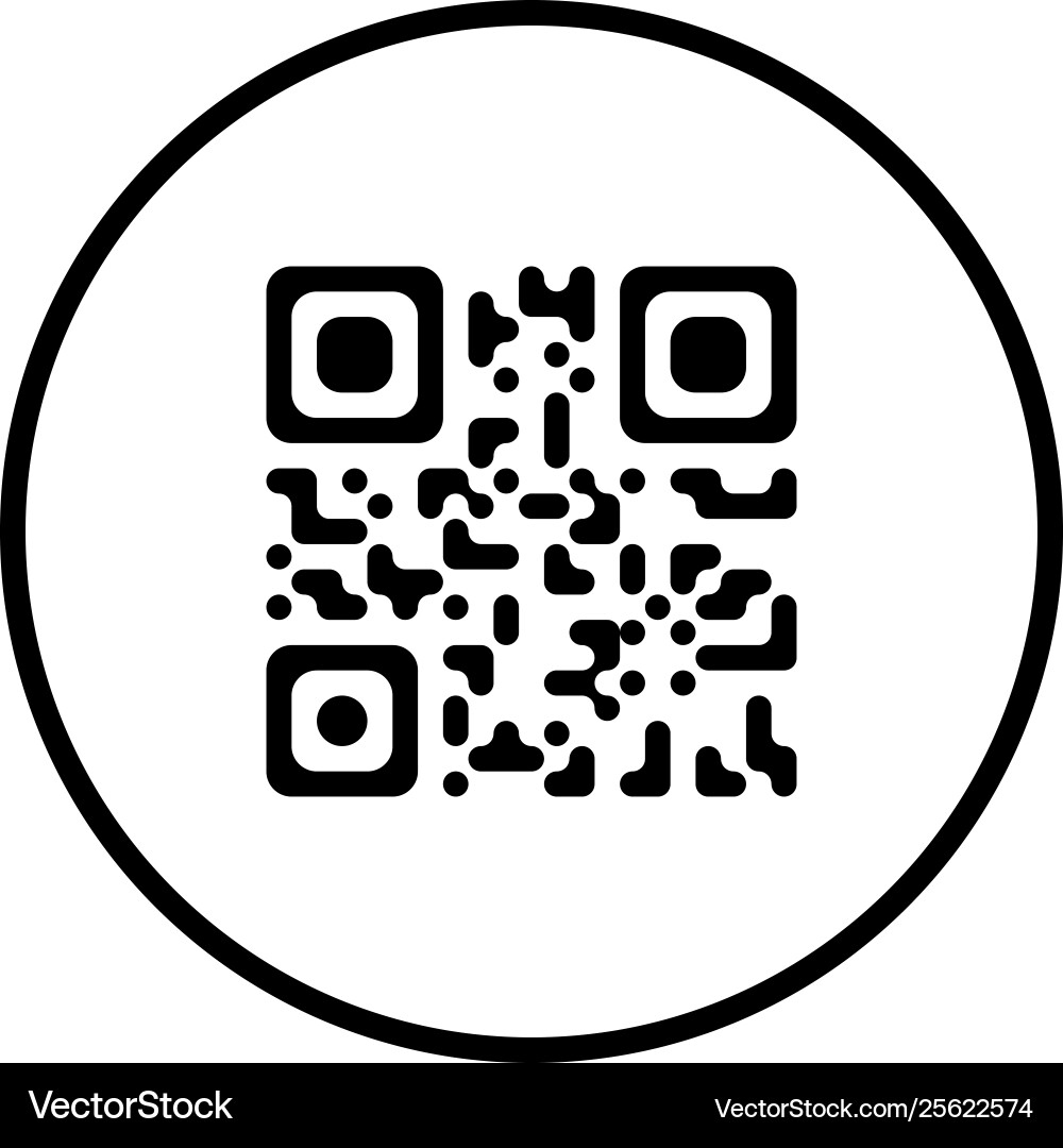 Qr code icon stroke outline style isolate Qr code icon stroke outline style isolate Vector Image