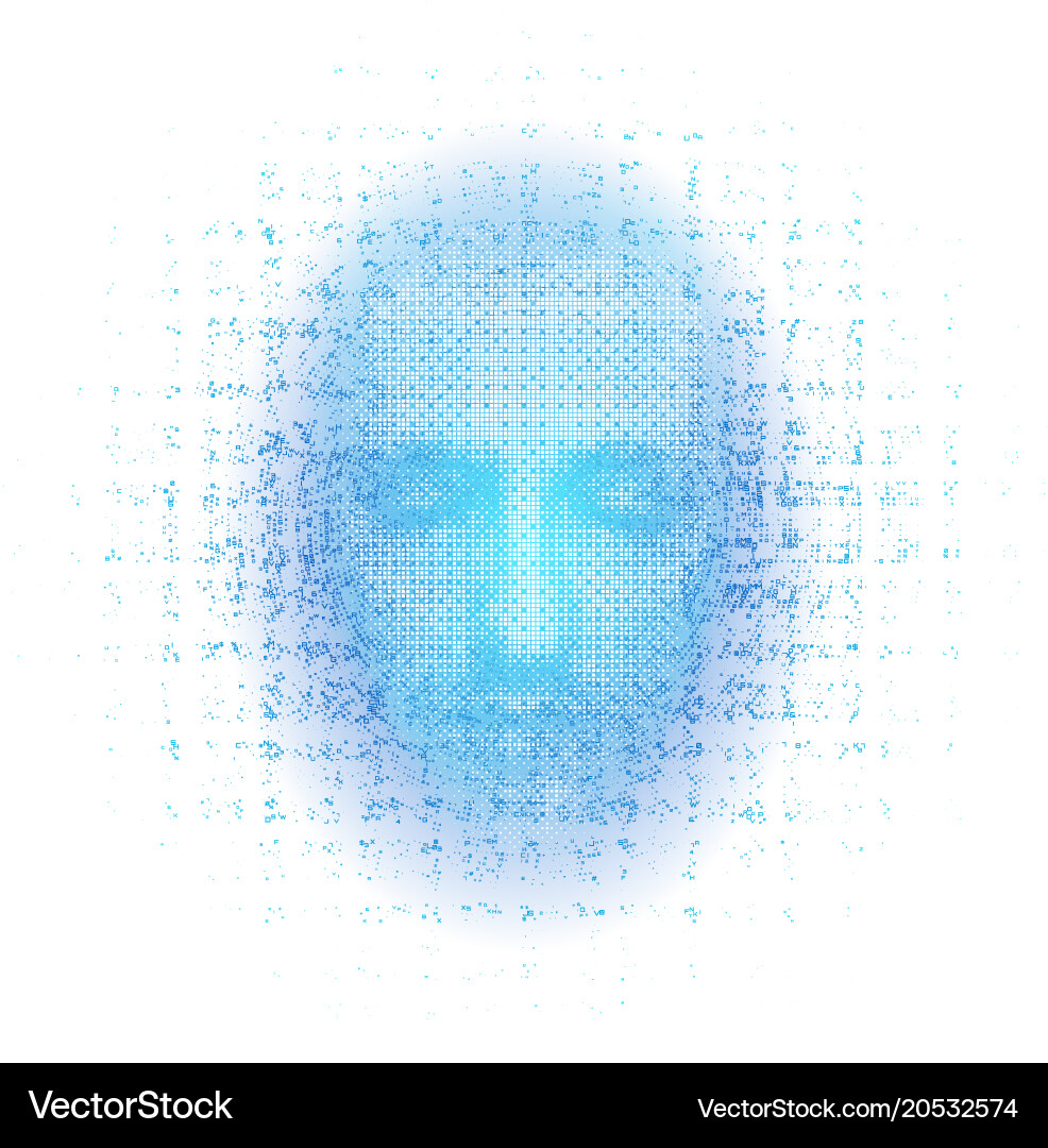 Robot Face with Numerical Display vector image