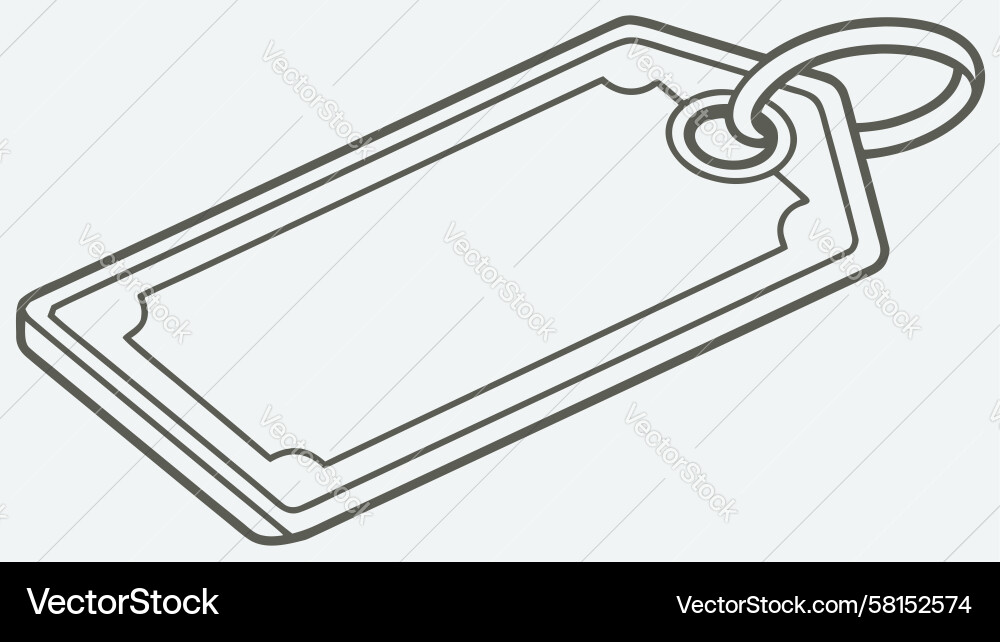Rounded Tag with String Vector Image
