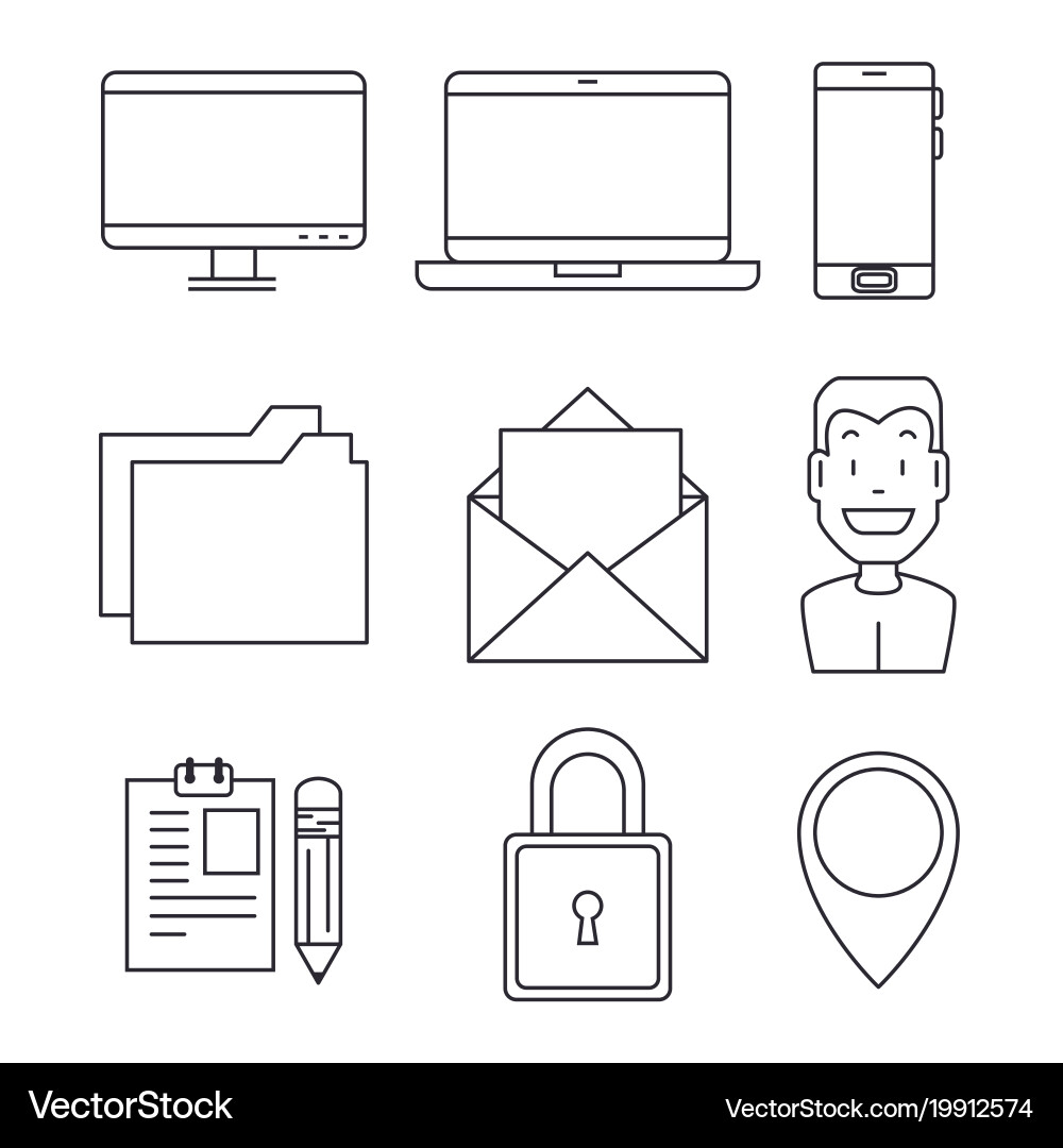 Set of blockchain and bitcoin technology icon Vector Image