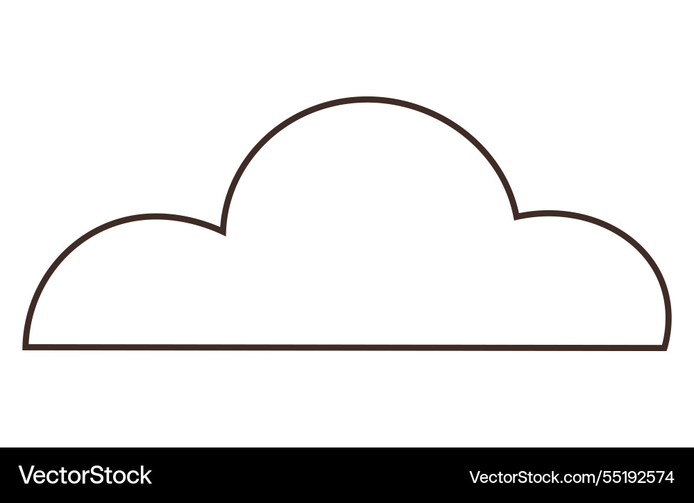 Simple cloud outline with rounded edges Simple cloud outline with rounded edges Vector Image