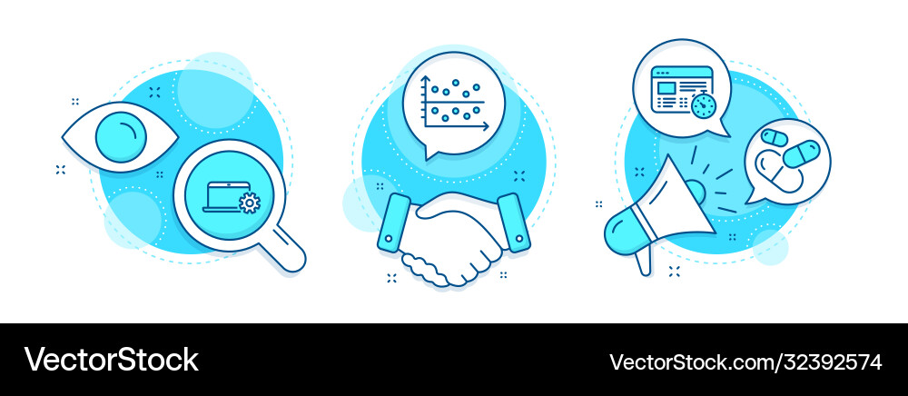 Web-Timer Notebook-Service und Dot-Plot-Symbole Set Web-Timer Notebook-Service und Dot-Plot-Symbole Set Vektorbild