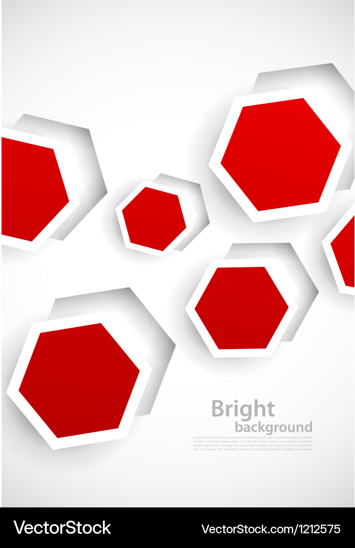 Abstract background with red hexagons vector image