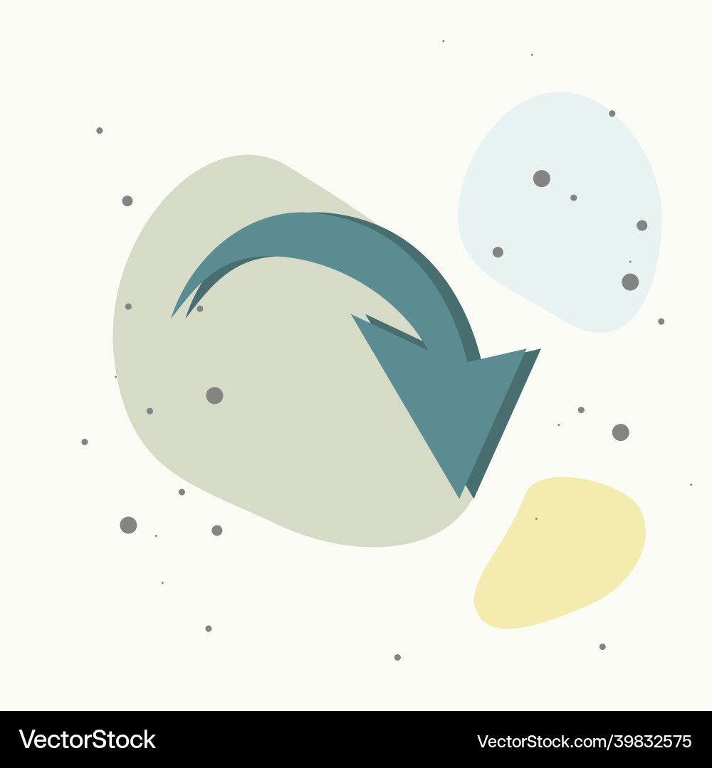 Arrow pointing down icon on multicolored Arrow pointing down icon on multicolored vector image