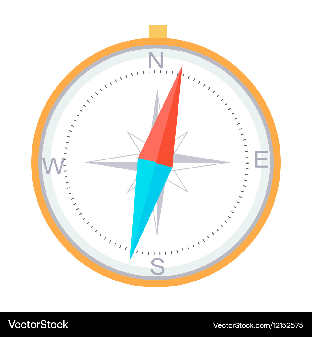 Compass instrument isolated navigation orientation Vector Image