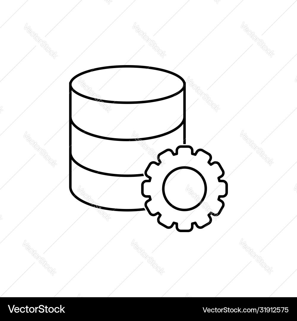 Database icon with setting sign Database icon with setting sign Vector Image