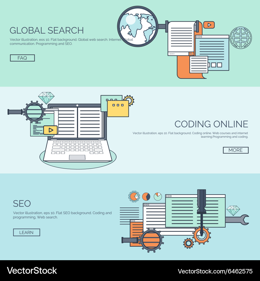 Flat background coding Vector Image