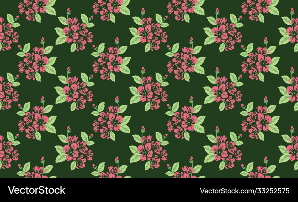 Floral spring pattern background template design Vector Image