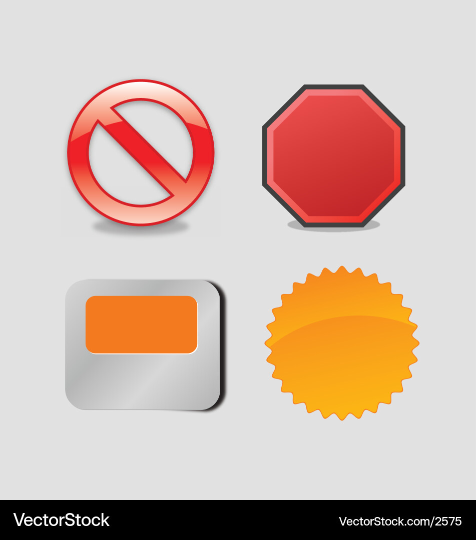 Glossy Button Icons Vector Image