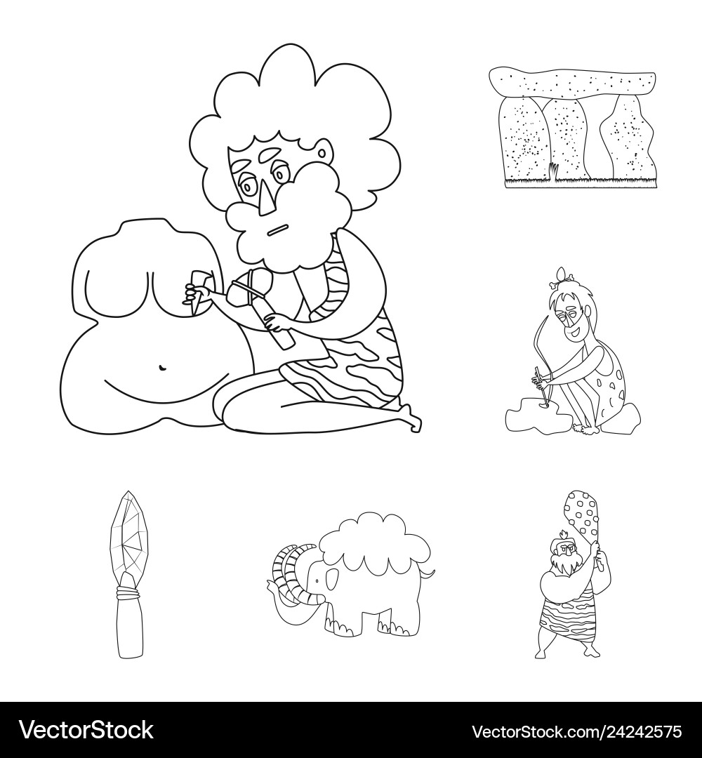Isolated object of primitive and archeology symbol Vector Image